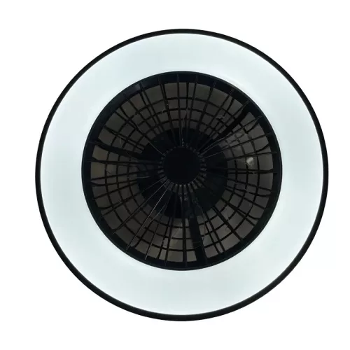 LED mennyezeti lámpa ventilátorral, fekete, 48W, Ø486x140 mm, IP20, 3000K-6500K - LCL6341