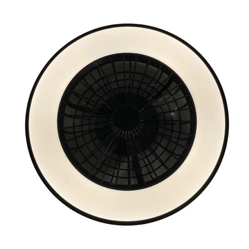 LED mennyezeti lámpa ventilátorral, fekete, 48W, Ø486x140 mm, IP20, 3000K-6500K - LCL6341