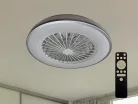 LED mennyezeti lámpa ventilátorral, 48W, fekete, Ø486x140 mm, IP20, 3000K-6500K - LCL6343