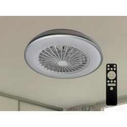   LED mennyezeti lámpa ventilátorral, 48W, fekete, Ø486x140 mm, IP20, 3000K-6500K - LCL6343