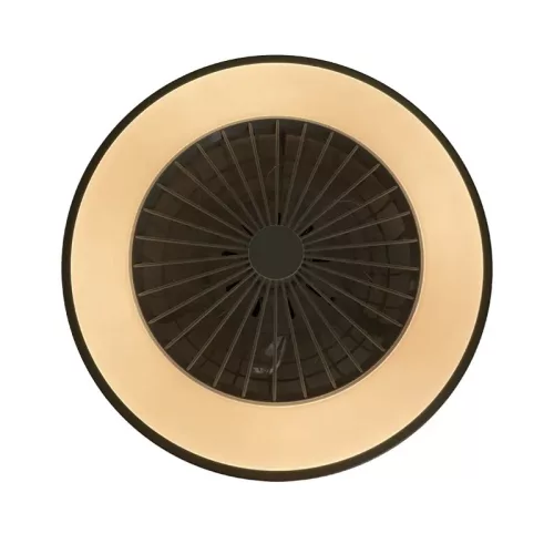 LED mennyezeti lámpa ventilátorral, 48W, fekete, Ø486x140 mm, IP20, 3000K-6500K - LCL6343