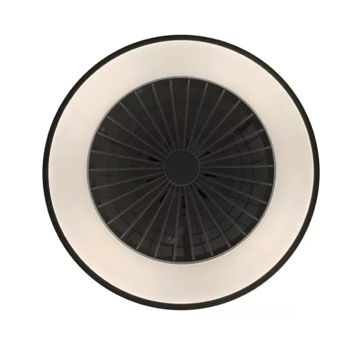 LED mennyezeti lámpa ventilátorral, 48W, fekete, Ø486x140 mm, IP20, 3000K-6500K - LCL6343