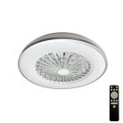 LED mennyezeti lámpa ventilátorral, 48W, fekete, Ø486x140 mm, IP20, 3000K-6500K - LCL6343