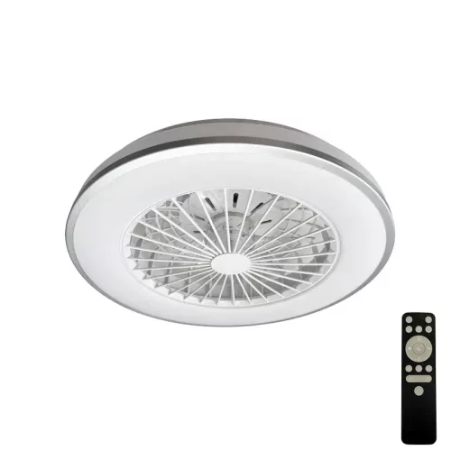 LED mennyezeti lámpa ventilátorral, 48W, fekete, Ø486x140 mm, IP20, 3000K-6500K - LCL6343