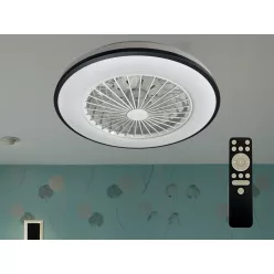   LED mennyezeti lámpa ventilátorral, 48W, Ø486x140 mm, IP20, 3000K-6500K - LCL6344