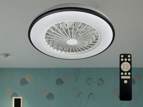 LED mennyezeti lámpa ventilátorral, 48W, Ø486x140 mm, IP20, 3000K-6500K - LCL6344