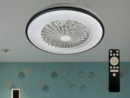 LED mennyezeti lámpa ventilátorral, 48W, Ø486x140 mm, IP20, 3000K-6500K - LCL6344