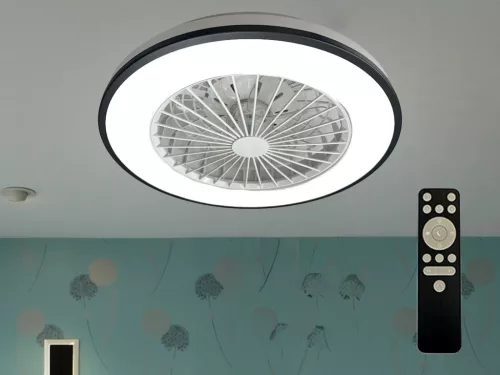 LED mennyezeti lámpa ventilátorral, 48W, Ø486x140 mm, IP20, 3000K-6500K - LCL6344