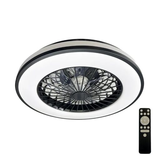 LED mennyezeti lámpa 48W + ventilátor 18W, 3600 lm, 3000-6500K, dimmelhető, távirányítós, IP20, Ø486