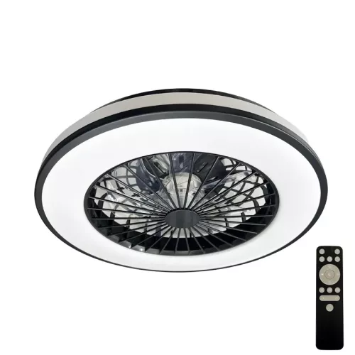 LED mennyezeti lámpa 48W + ventilátor 18W, 3600 lm, 3000-6500K, dimmelhető, távirányítós, IP20, Ø486