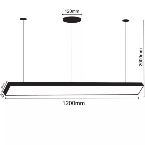LED függőlámpa 32W fém/acril 4000K semleges fehér 1200x70x40mm - LCL7021-H