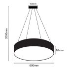LED Függőlámpa 35W 2800lm 4000K IP20 fém akril 600x80 LCL7121-H