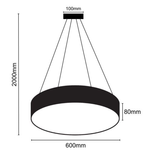 LED Függőlámpa 35W 2800lm 4000K IP20 fém akril 600x80 LCL7121-H