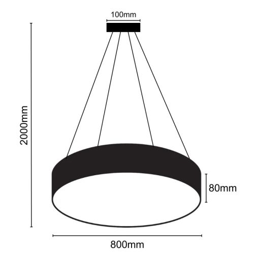 LED függőlámpa 70W, 5600 lm, 4000K, fém, IP20, 800x80 mm - LCL7122-H