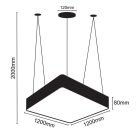LED függőlámpa 240W, 19200 lm, 4000K, fém, IP20, 1200x80 mm - LCL7224-H