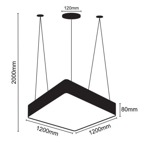 LED függőlámpa 240W, 19200 lm, 4000K, fém, IP20, 1200x80 mm - LCL7224-H