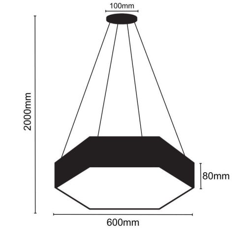LED függesztett lámpa 40W 600x80mm 4000K IP20 - LCL7321-H