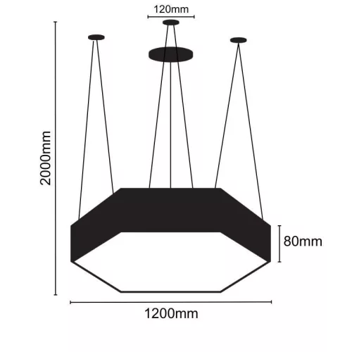 LED függesztett lámpa 120W 1200x80mm 4000K IP20 - LCL7324-H