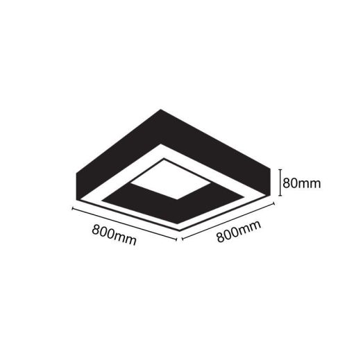LED mennyezeti lámpa 55W, 4400 lm, 4000K, fém, IP20, 800x100x80 mm - LCL7522