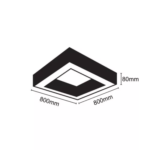 LED mennyezeti lámpa 55W, 4400 lm, 4000K, fém, IP20, 800x100x80 mm - LCL7522