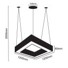 LED függőlámpa 80W, 6400 lm, 4000K, fém, IP20, 1200x100x80 mm - LCL7524-H