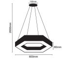 LED függesztett lámpa 28W 600x100x80mm 4000K IP20 - LCL7621-H