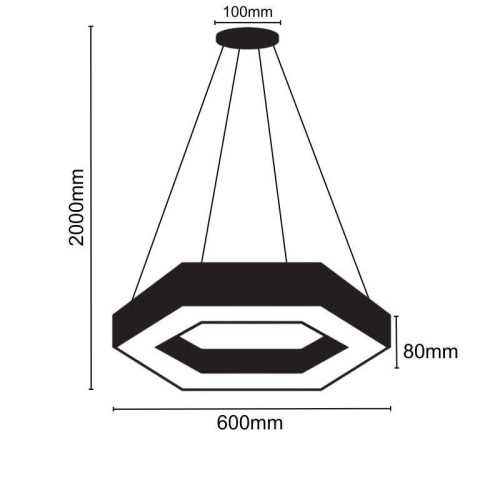 LED függesztett lámpa 28W 600x100x80mm 4000K IP20 - LCL7621-H