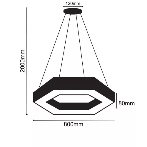 LED függesztett lámpa 40W 800x100x80mm 4000K IP20 - LCL7622-H