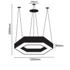 LED függesztett lámpa 60W 1200x100x80mm 4000K IP20 - LCL7624-H