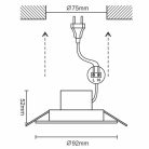 LED süllyesztett lámpatest 7W 3000K meleg fehér IP44 Ø92x52 mm - LDL143/S