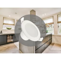   LED süllyesztett lámpatest 7W 3000K meleg fehér IP44 Ø92x52 mm fehér - LDL143