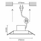 LED süllyesztett lámpatest 7W 3000K meleg fehér IP44 Ø92x52 mm fehér - LDL143