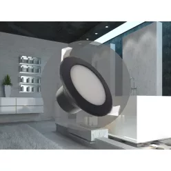   LED süllyesztett lámpatest 7W IP44 opál fekete Ø92x52mm 4000K - LDL153/B