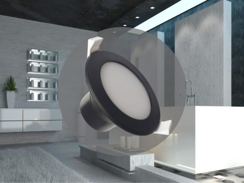 LED süllyesztett lámpatest 7W IP44 opál fekete Ø92x52mm 4000K - LDL153/B