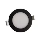 LED süllyesztett lámpatest 7W IP44 opál fekete Ø92x52mm 4000K - LDL153/B