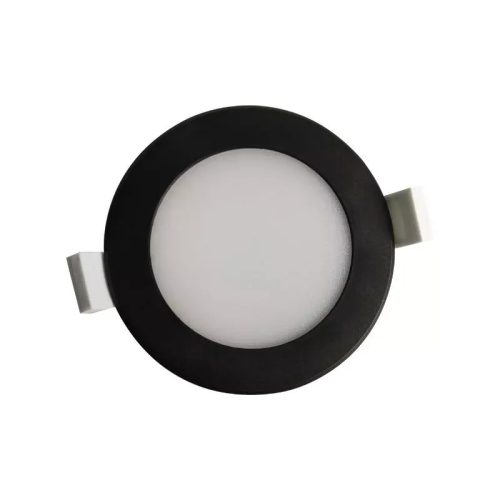 LED süllyesztett lámpatest 7W IP44 opál fekete Ø92x52mm 4000K - LDL153/B