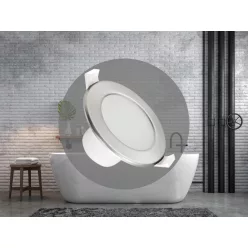   LED süllyesztett lámpatest 7W, Ø92x52mm, IP44, 4000K, ezüst LDL153/S