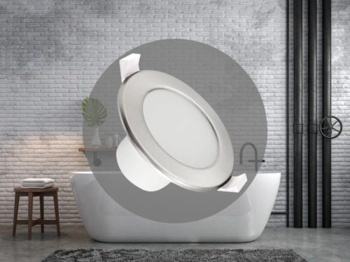 LED süllyesztett lámpatest 7W, Ø92x52mm, IP44, 4000K, ezüst LDL153/S