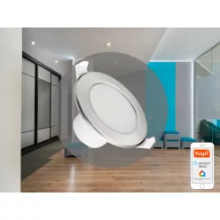   LED Süllyesztett lámpatest 7W Ø92x52mm 3000K–6500K IP44 ezüst LDL163/SW