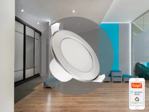 LED Süllyesztett lámpatest 7W Ø92x52mm 3000K–6500K IP44 ezüst LDL163/SW