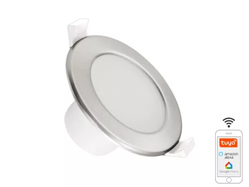 LED Süllyesztett lámpatest 7W Ø92x52mm 3000K–6500K IP44 ezüst LDL163/SW