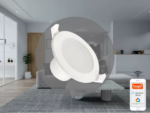 LED süllyesztett lámpatest 7W, 620 lm, 3000-6500K, IP44, Ø92x52 mm - LDL163W
