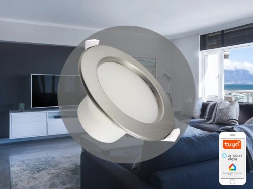 LED Süllyeszthető lámpatest 10W Ø115x60mm 3000K–6500K IP44 ezüst LDL164/SW
