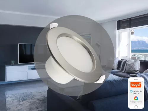 LED Süllyeszthető lámpatest 10W Ø115x60mm 3000K–6500K IP44 ezüst LDL164/SW