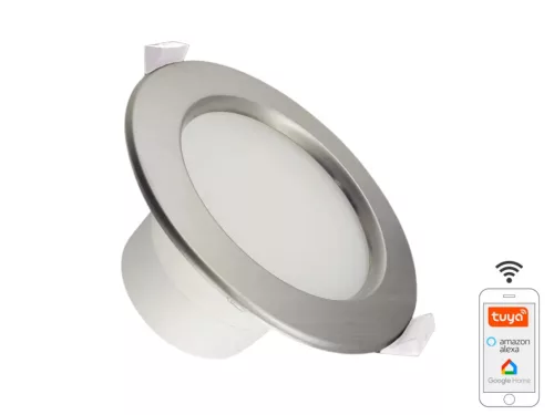 LED Süllyeszthető lámpatest 10W Ø115x60mm 3000K–6500K IP44 ezüst LDL164/SW