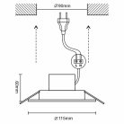LED Süllyesztett lámpatest 10W Ø115x60mm 3000K–6500K IP44 fehér LDL164W