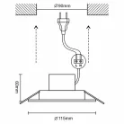 LED Süllyesztett lámpatest 10W Ø115x60mm 3000K–6500K IP44 fehér LDL164W