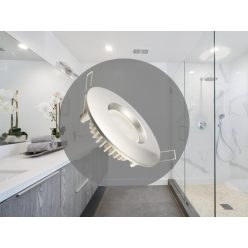   LED süllyesztett lámpatest 7W, Ø85x25mm, IP44, 4000K, ezüst LDL253/S