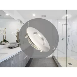   LED süllyesztett lámpatest 7W, Ø85x25mm, IP44, 4000K, ezüst LDL253/S