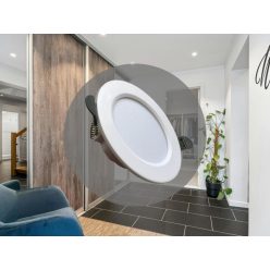   LED beépíthető lámpa 7,5W, 4000K semleges fehér, IP20, fehér, Ø100x35 mm - LDL321